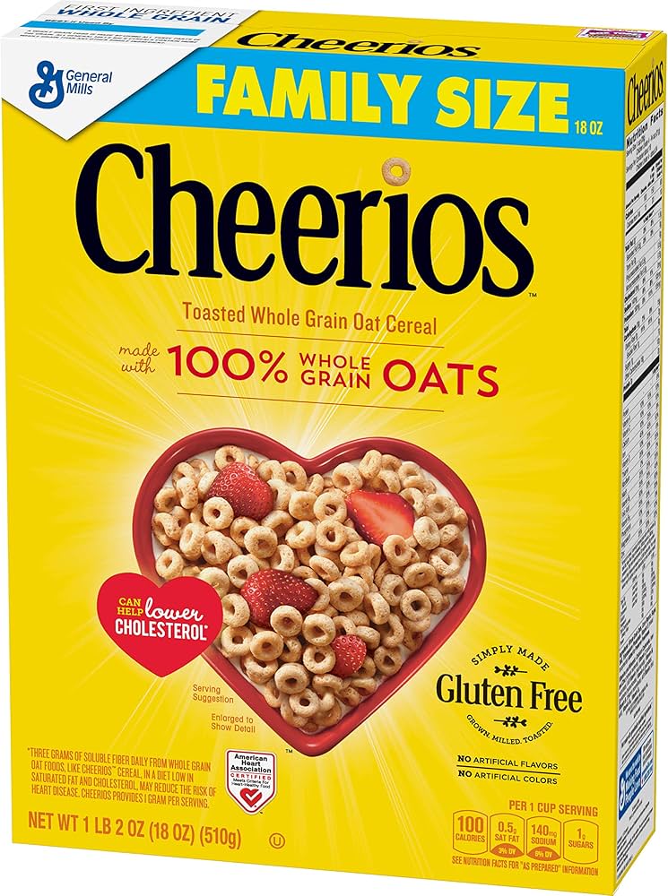 General Mills Cheerios Cereal Whole Grain Oat 18 oz