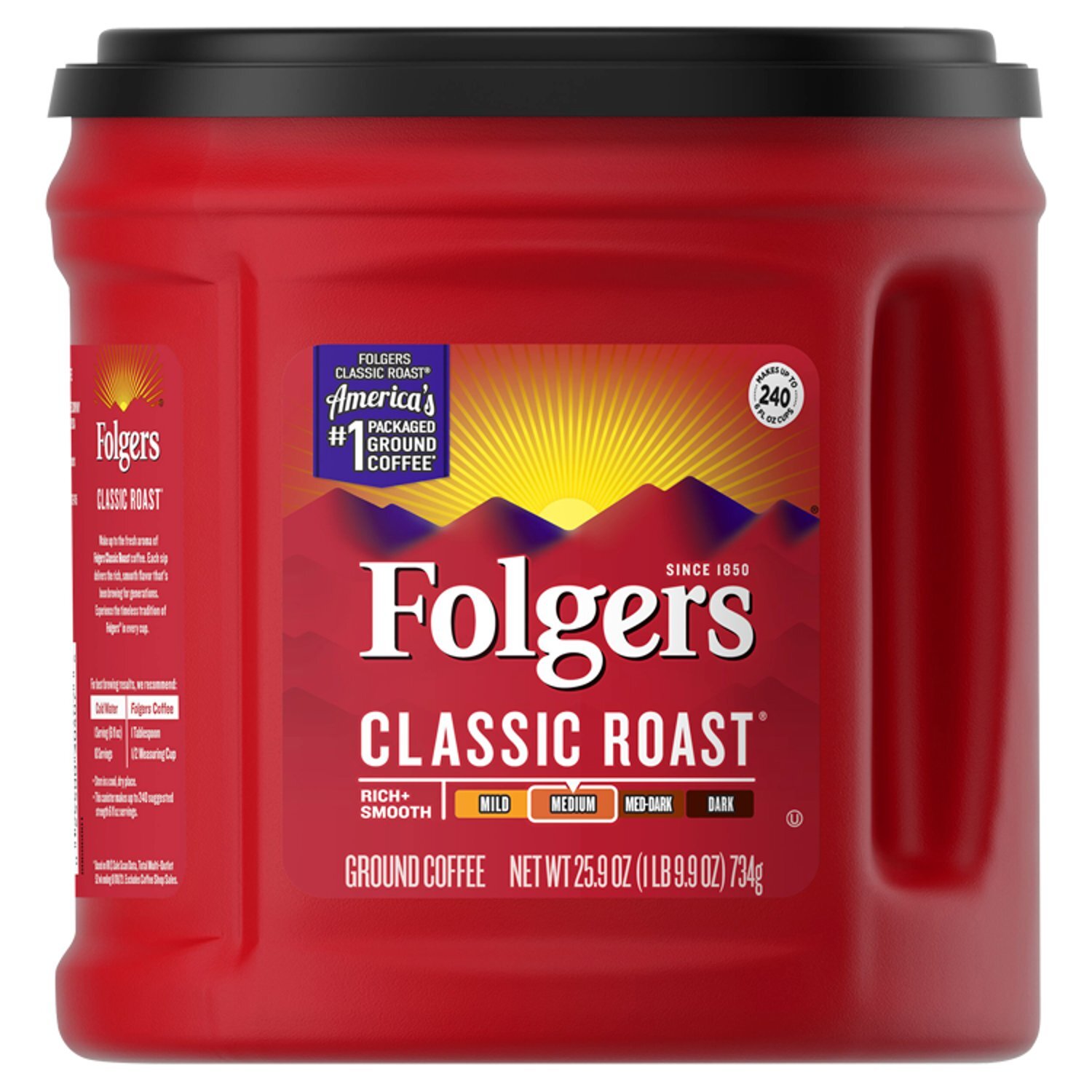 Folgers Ground Coffee Classic Roast Medium 25.9 oz